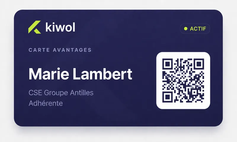Carte Kiwol Avantages de Marie Lambert, CSE Groupe Antilles